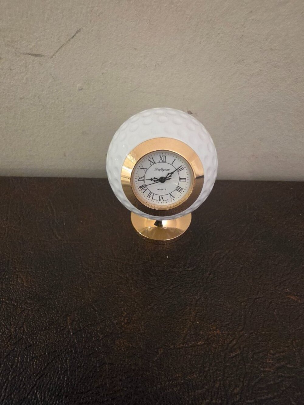 Xanadu Miniature Desk Clock Golf Ball - New Battery
